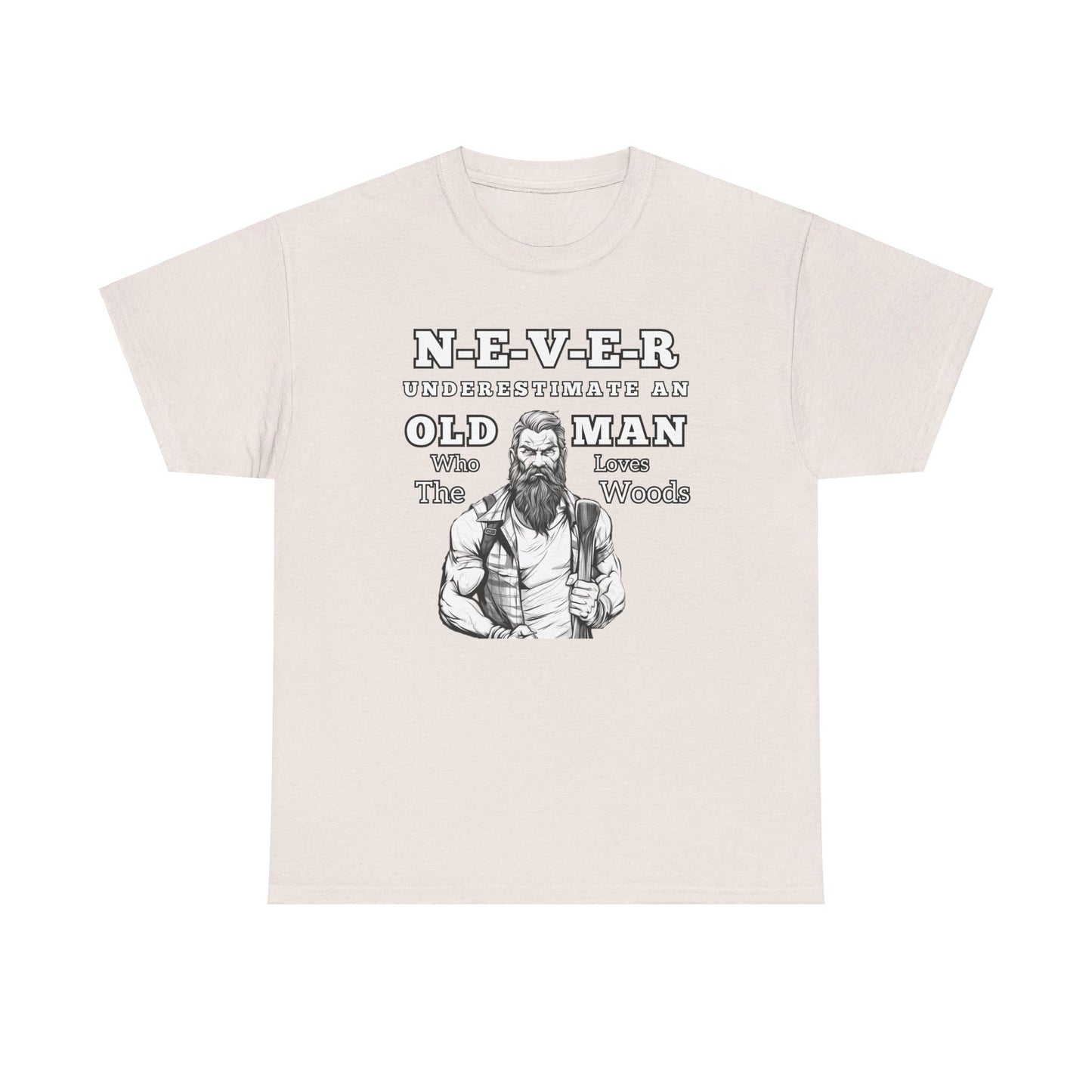 'Never Underestimate An Old Man' Unisex Heavy Cotton Tee