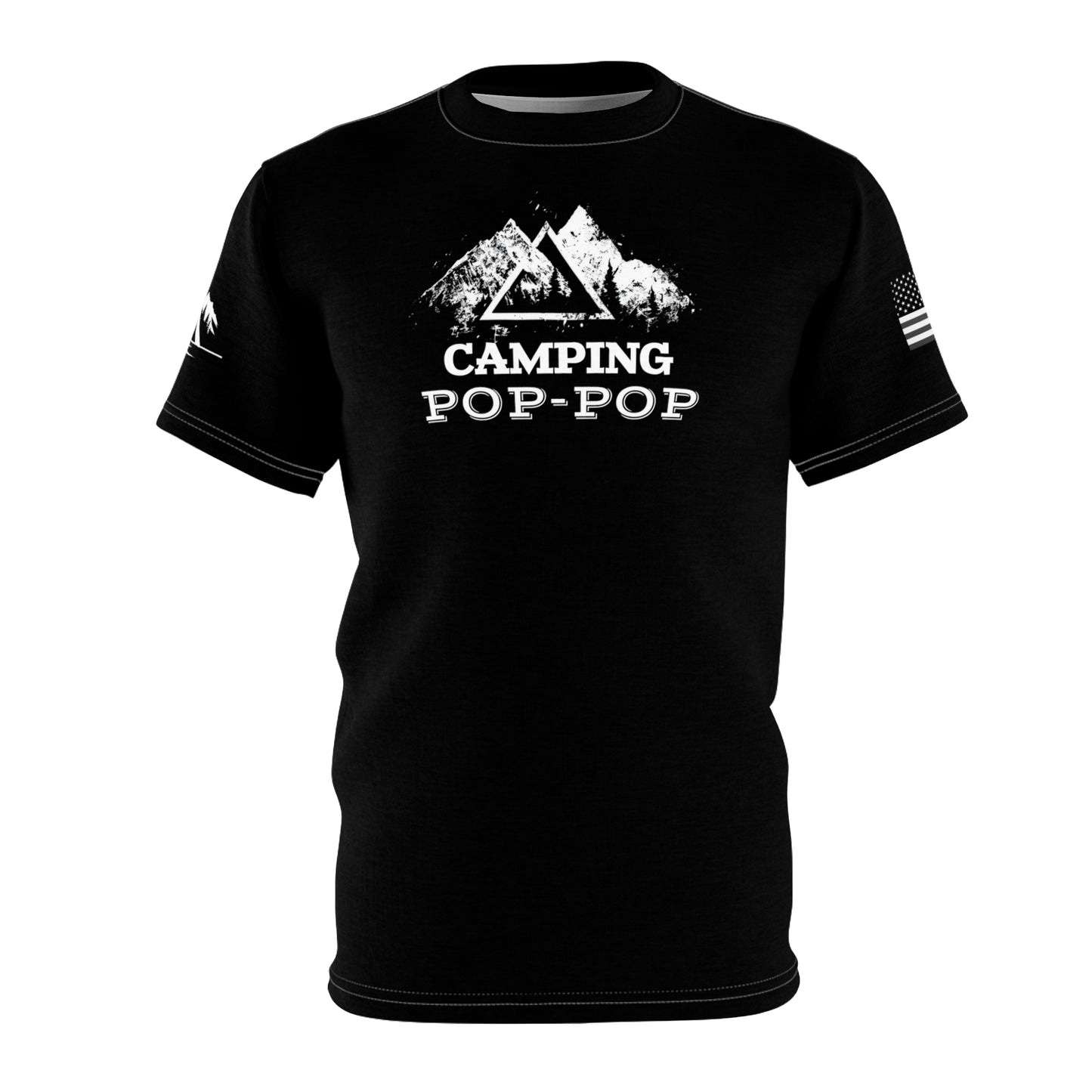 Camping Pop-Pop Unisex Cut & Sew Tee  Black