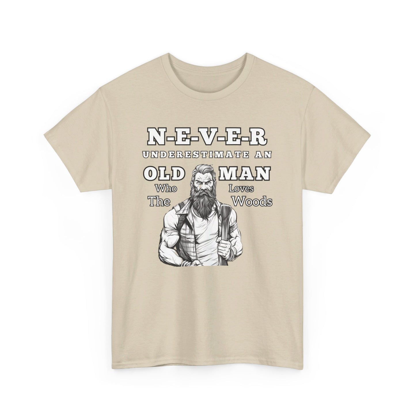 'Never Underestimate An Old Man' Unisex Heavy Cotton Tee