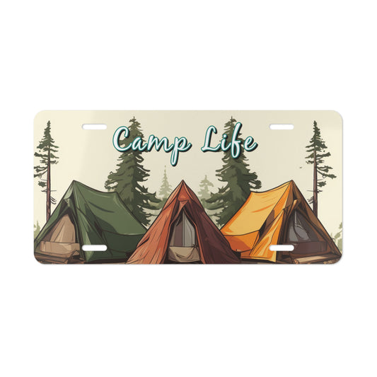 "Camp Life" Vanity Plate