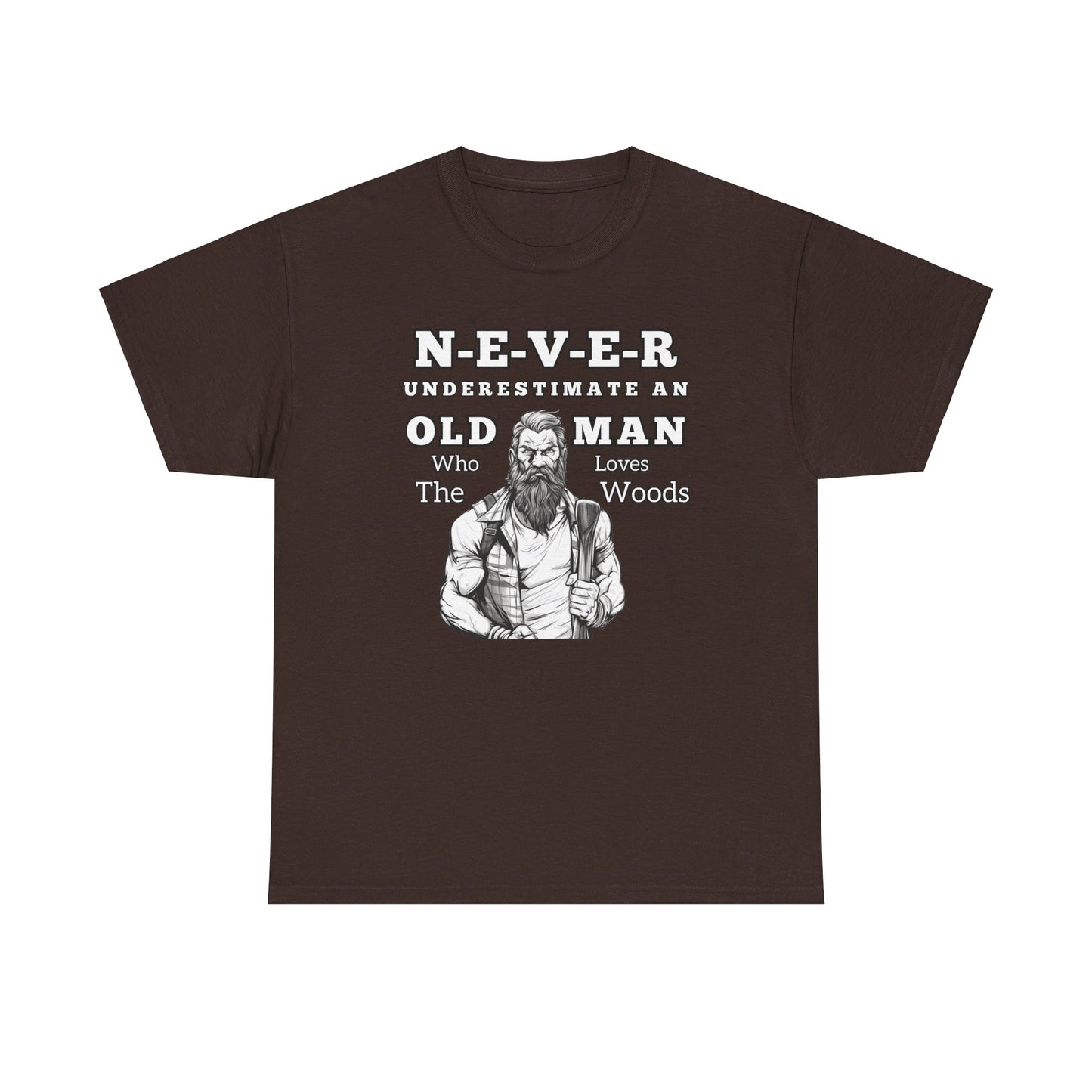 'Never Underestimate An Old Man' Unisex Heavy Cotton Tee