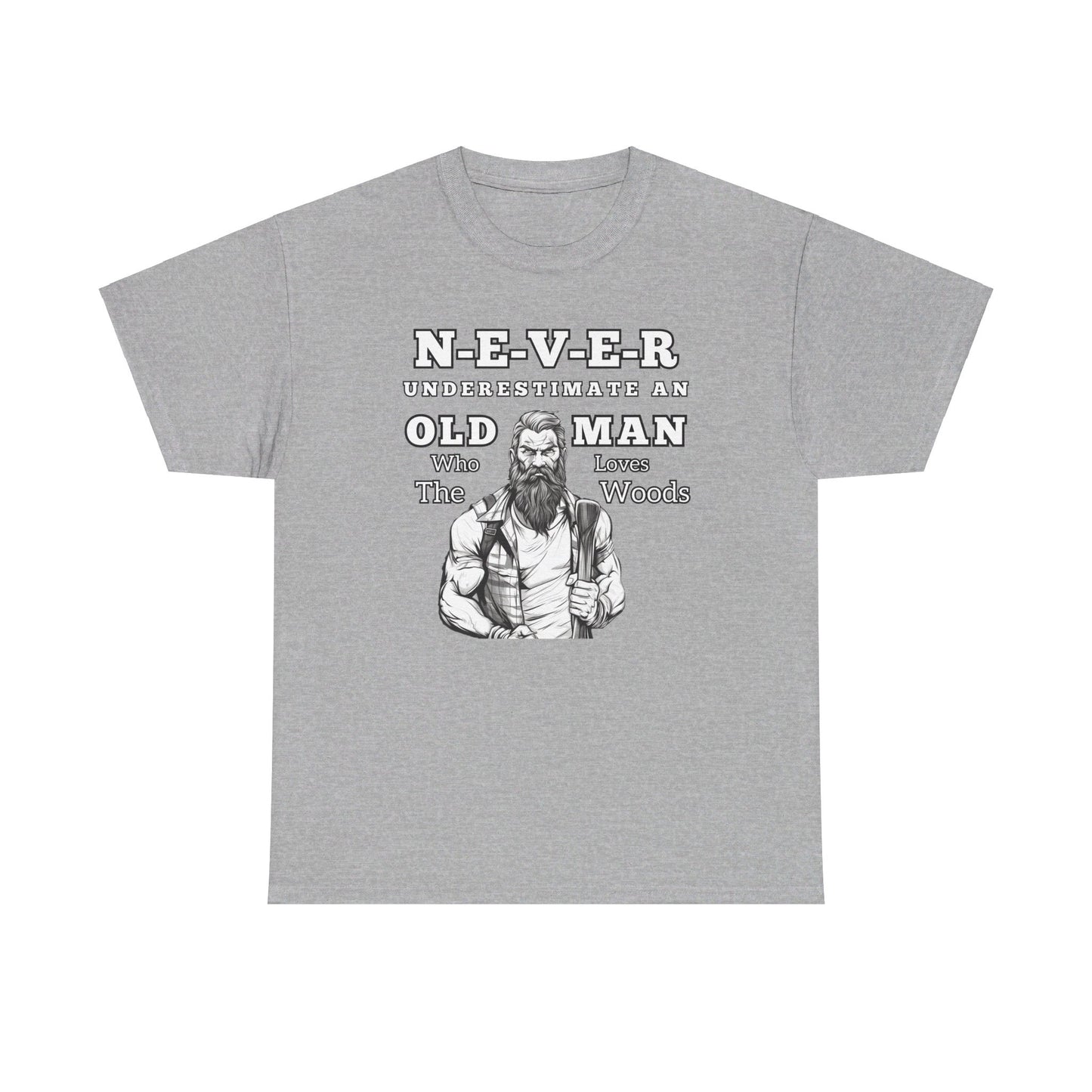 'Never Underestimate An Old Man' Unisex Heavy Cotton Tee