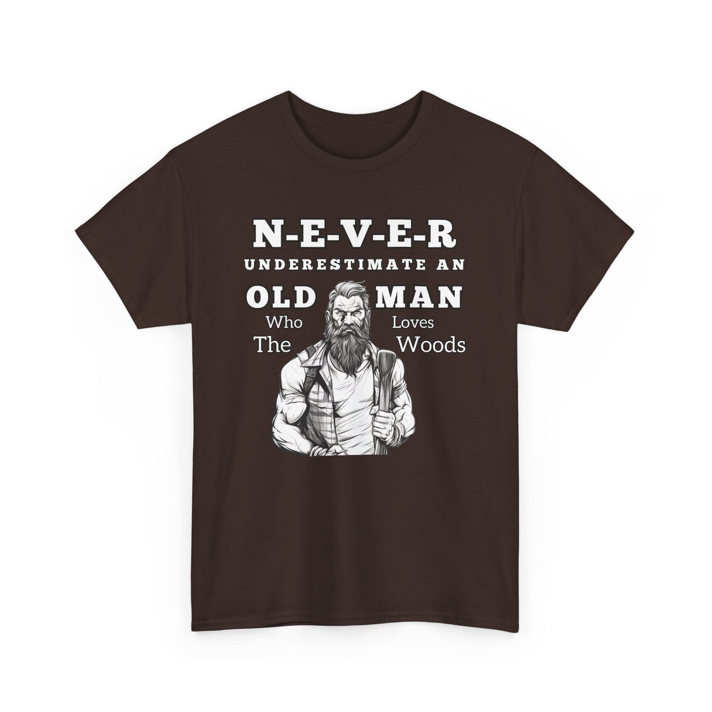 'Never Underestimate An Old Man' Unisex Heavy Cotton Tee