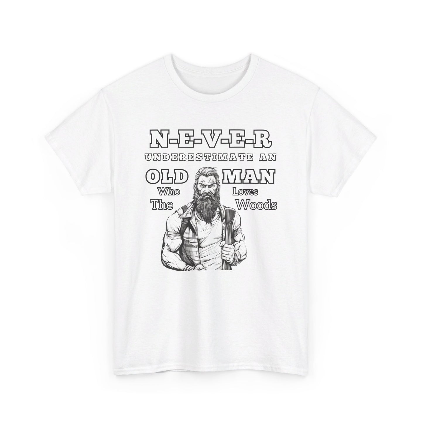 'Never Underestimate An Old Man' Unisex Heavy Cotton Tee