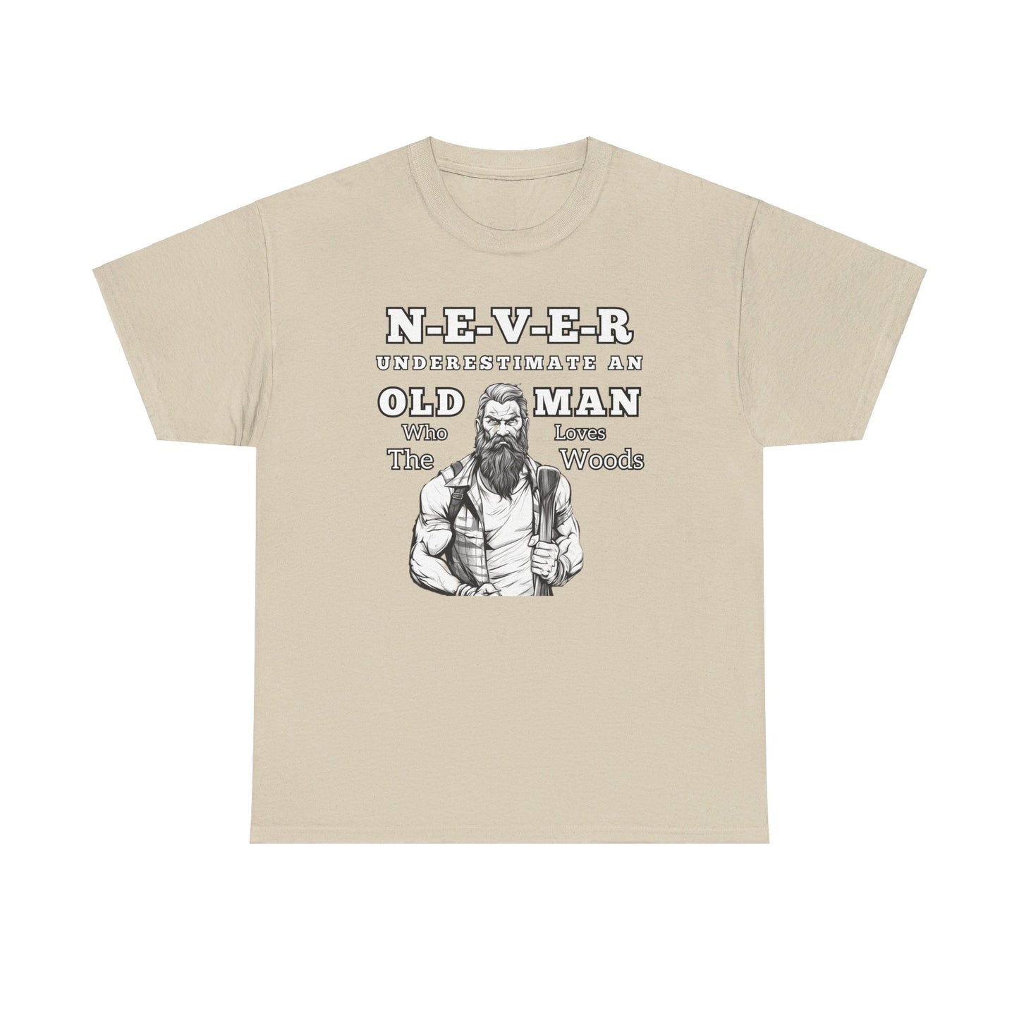 'Never Underestimate An Old Man' Unisex Heavy Cotton Tee