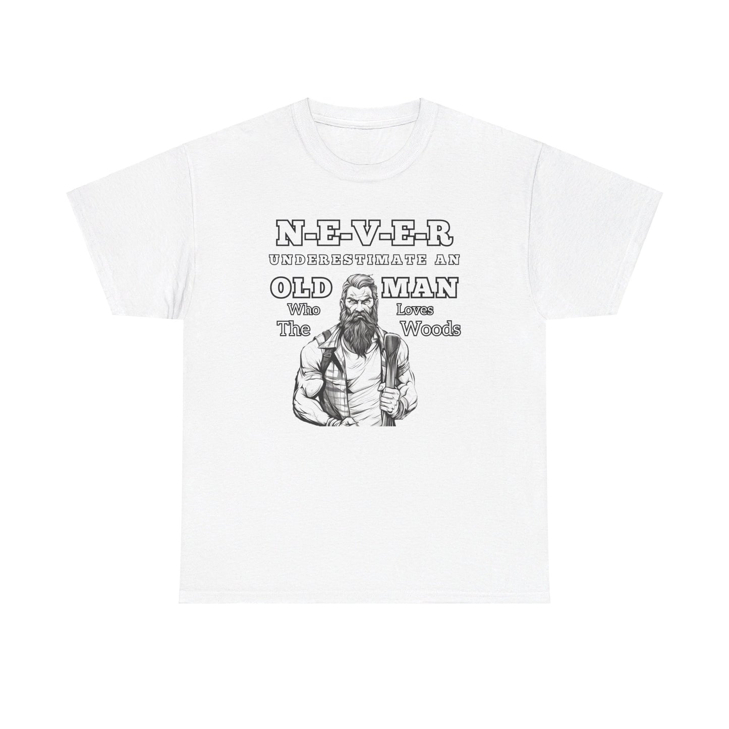 'Never Underestimate An Old Man' Unisex Heavy Cotton Tee